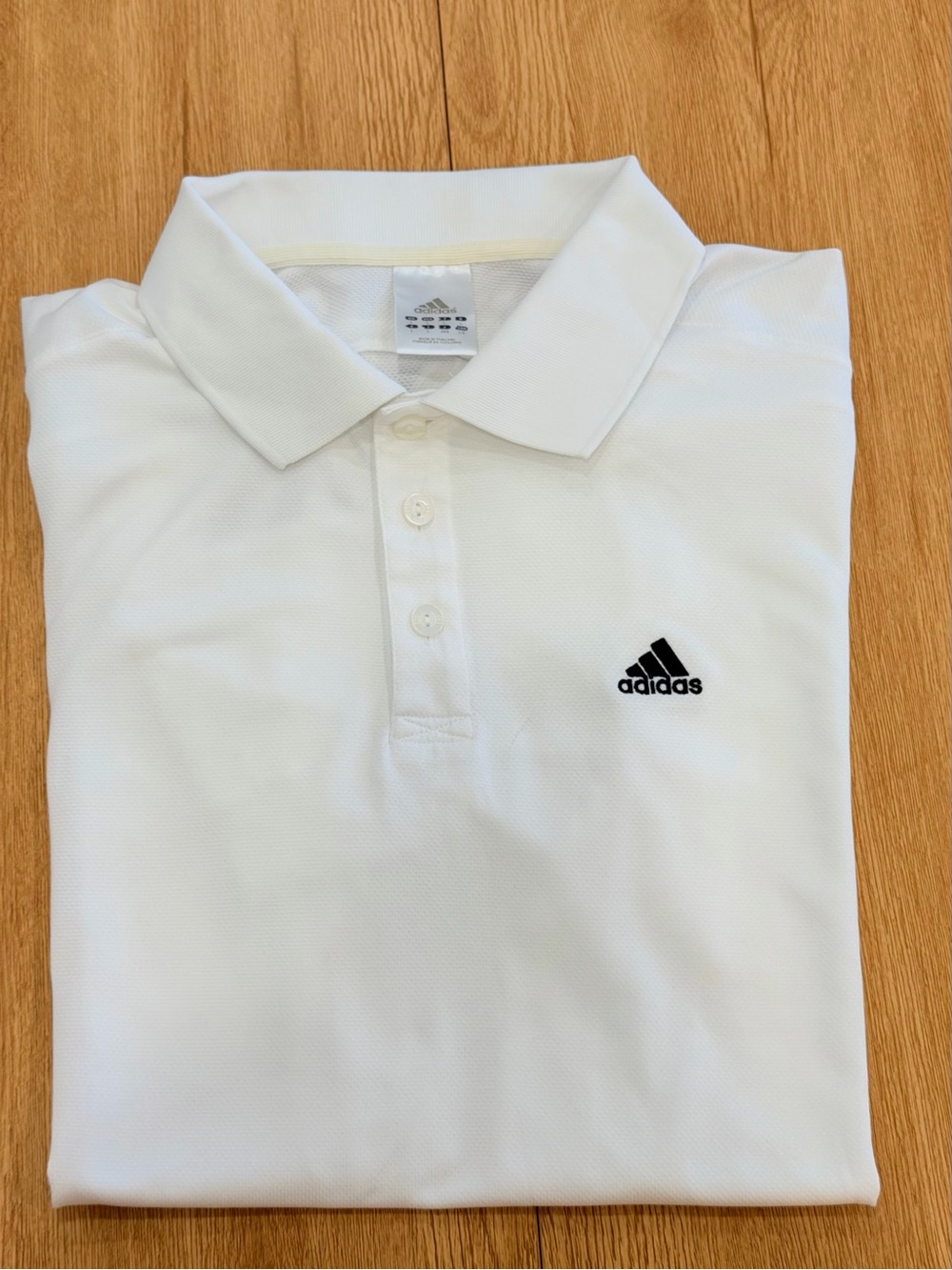 adidas White Polo Shirt with Black Logo